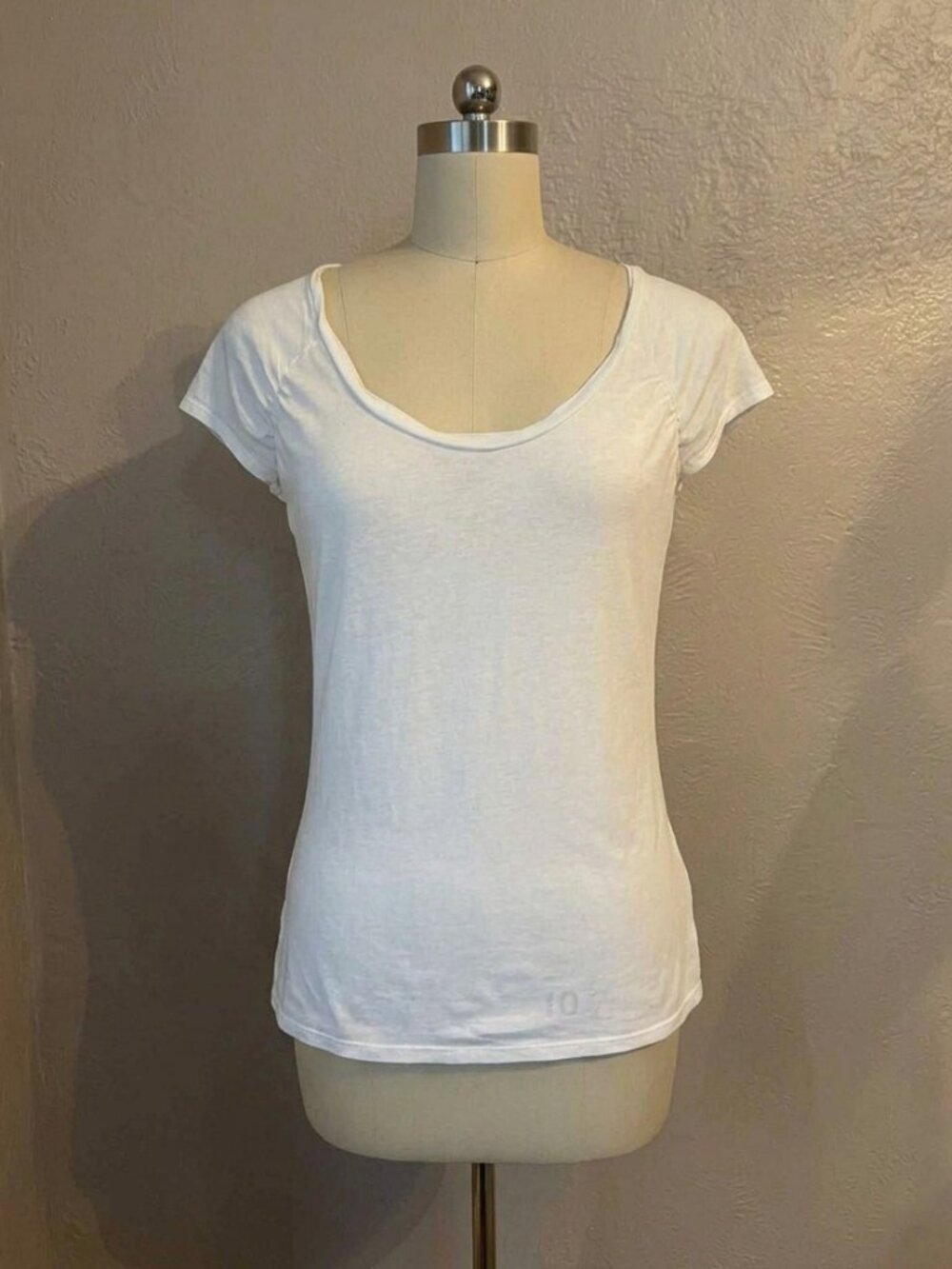 LOFT White Cap Sleeve Tee Cotton Modal Basic Top Size L